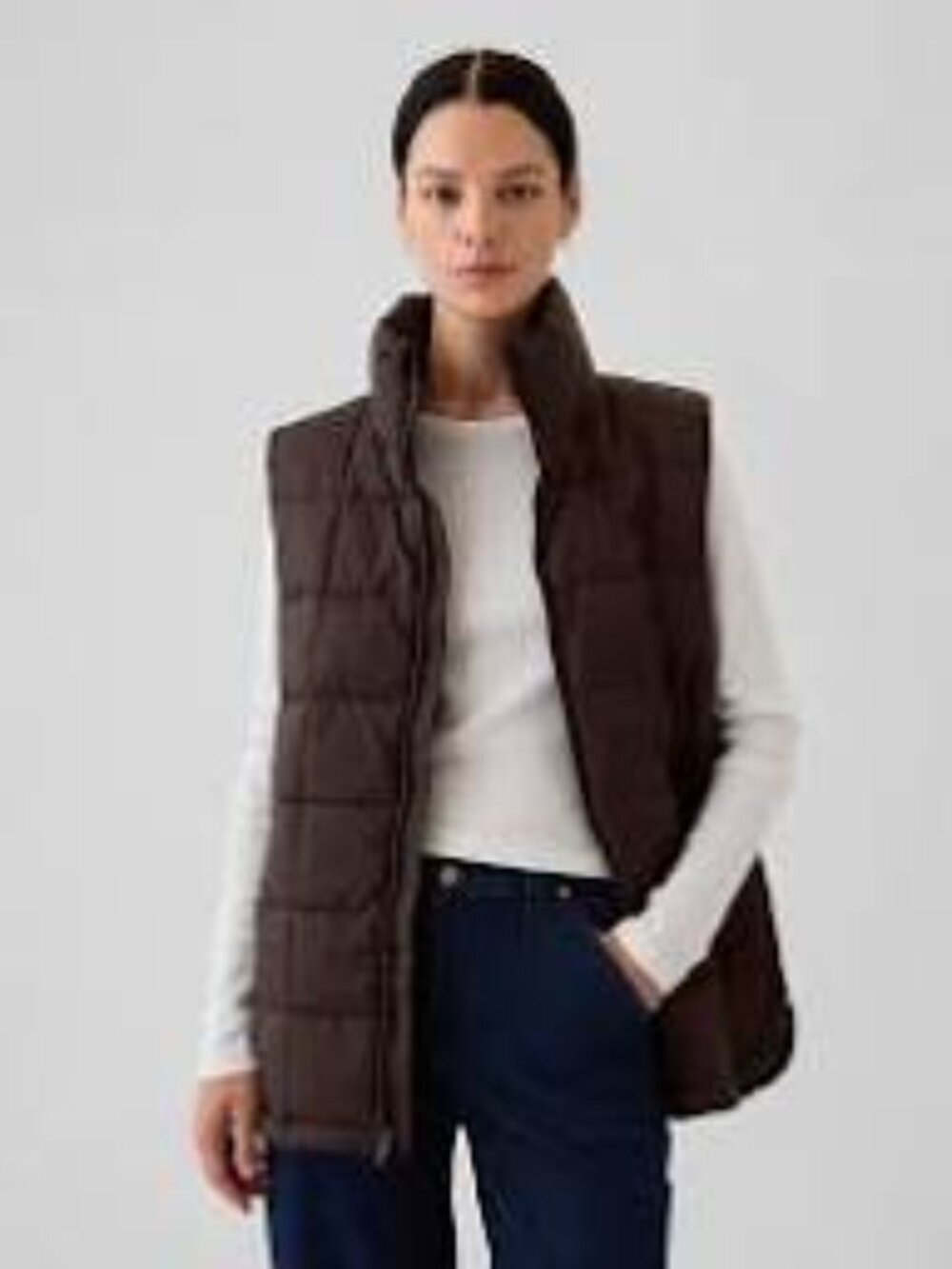 Gap Recycled Lightweight Quilted Puff Vest - TERRA BROWN